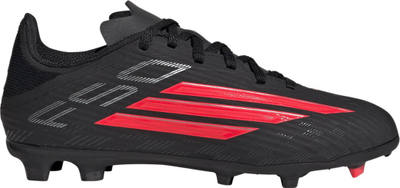 Këpucë futbolli fëmijësh Adidas F50 League FG MG, fushë natyrale, i zi me të kuqe
