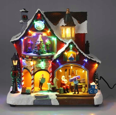 Skenë lëvizëse Krishtlindjesh Home Styling Collection, Selia e Babadimrit, LED, 26.5 x 27.5 x 16.5 cm