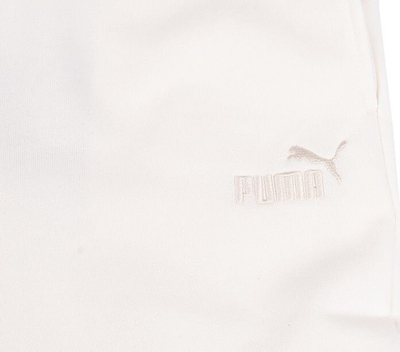 Спортски панталони Puma ESS+ Embroidery High-Waist FL W, висок струк, за жени, крем боја