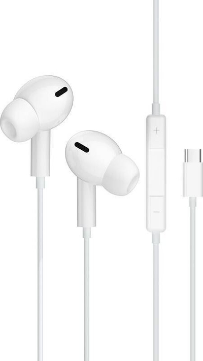 Kufje in-ear Jellico EP3A, USB-C, me mikrofon, të bardha