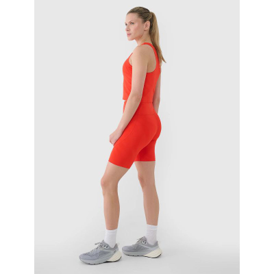 Leggins të shkurtër sportiv 4F, për goca, elastikë, portokalli