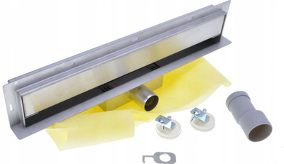 Kanal linear muri Inoxstyle Wall Linear Drain Side 80 cm, çelik inoks AISI 304, grilë dyshe, ngjyrë argjendtë