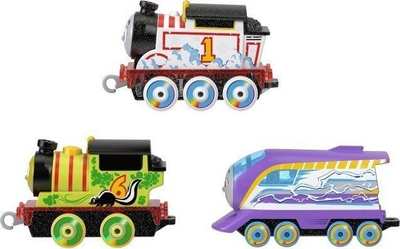 Set lodrash tren Thomas &amp; Friends Color Changers, 3 lokomotiva metalike, për kalamaj