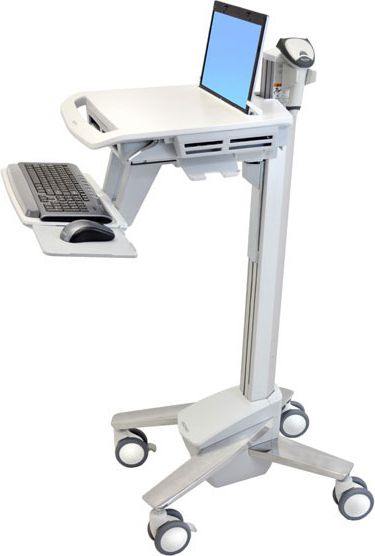 Karrocë pune për monitor Ergotron SV40-6100-0, ergonomike, për ambiente klinike, e bardhë