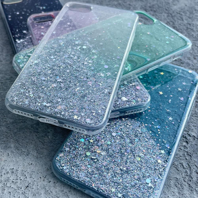 Kapak telefoni Wozinsky Star Glitter për Samsung Galaxy S21 Plus 5G, prej TPU dhe PC, me xixa, jeshil