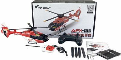 Хеликоптер РК Amewi DRF AFX-135 PRO RtF, размер 1:32, со ЛЕД светла, шарен