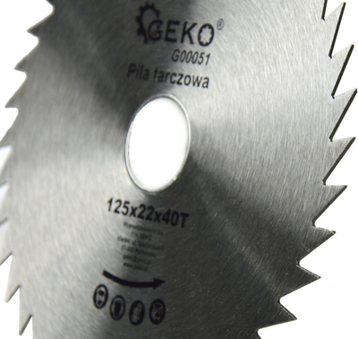Диск за сечење дрво Geko G00051, 125mm, 40 заби
