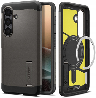 Kllëf telefoni Spigen Tough Armor MagSafe, për Samsung Galaxy S26 Plus, mbrojtës, gri gunmetal