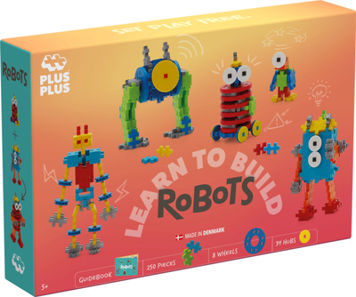 Set ndërtimi Plus Plus Learn to Build Robots, lodër për mësim e lojë, shumëngjyrëshe