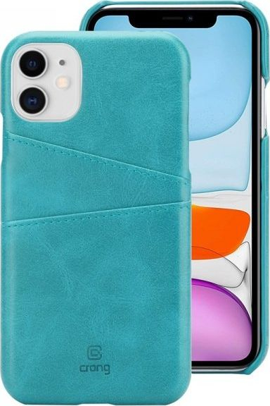 Këllëf telefoni Crong Neat Cover për iPhone 11 Pro, lëkurë eco, me xhepa kartash, jeshil
