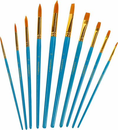 Set penelash Flamingo Line, sintetik, 10 copë, blu
