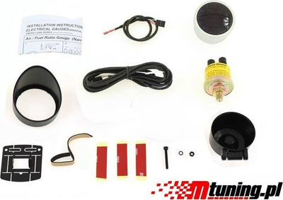 Manometër presioni vaji DRacing DEPO Dual, 60mm, ndriçim i bardhë qelibar, i zi