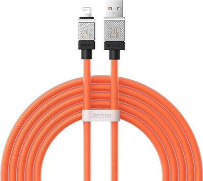 Kabllo karikimi Baseus CoolPlay USB në Lightning, 2.4A, 2m, portokalli