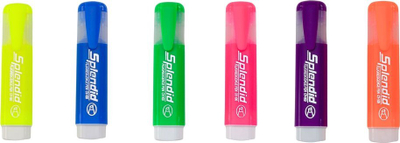 Set markerësh highlighter pastel, 6 copë, shumëngjyrëshe