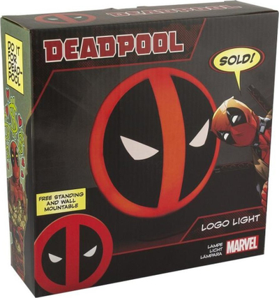 Dritë dekorative Marvel Deadpool Logo, 10 cm, me bateri, e kuqe