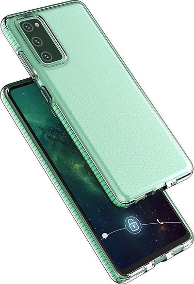 Maskë xheli Hurtel Spring Case për Samsung Galaxy A72 4G, shumë e hollë, TPU transparente, me kornizë mente