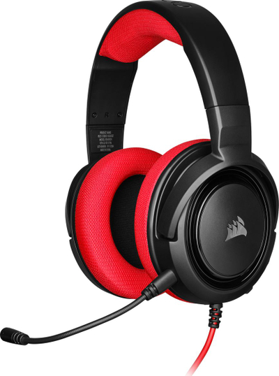 Kufjet stereo Corsair HS35 (CA-9011198-EU), me mikrofon, të kuqe