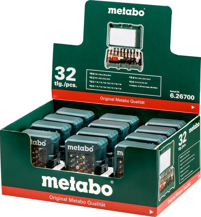 Сет битови Metabo хром-ванадиум, 32 парчиња, челик S2