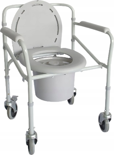 Тоалетна столица со тркала Timago 023C, преклоплив челик, до 120 kg, бела