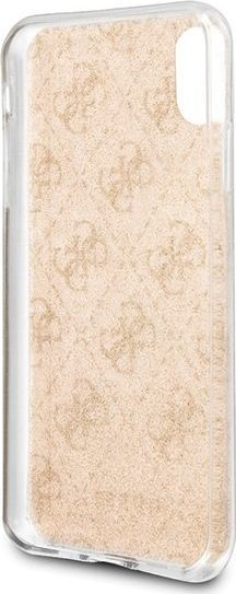 Futrollë Guess GUHCPXPCU4GLGO për iPhone X XS, TPU fleksibël, monogram luksoz, ngjyrë gold