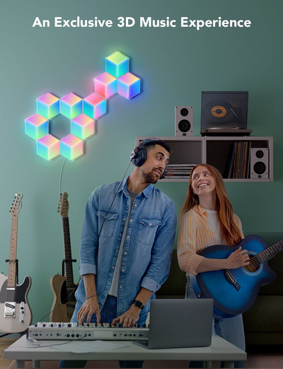Panele LED Govee Glide Hexa Pro H6066, RGBIC, set 10 copë, shumëngjyrëshe