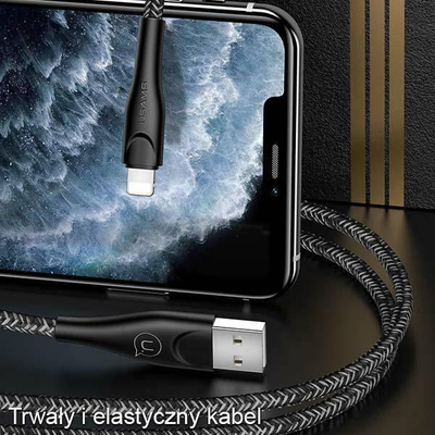 Kabllo USB Usams USB-A me Lightning, 2 m, 2A, e kuqe