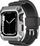 Set rrip dhe mbrojtëse Kingxbar CYF134 për Apple Watch 44/45mm, çelik inox, argjendtë
