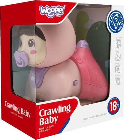 Lodër për bebe WOOPIE Crawling Baby, interaktive me muzikë dhe drita, rozë