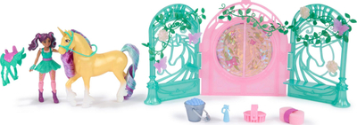Set lodrash Spin Master Unicorn Academy Ava Doll and Leaf, stalla e unicorn-it me 15 aksesorë, shumëngjyrësh