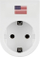 Adapter udhëtimi REV Travel Plug Traveler USA, prizë EU në USA, i bardhë