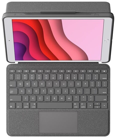 Mbrojtëse Logitech me tastierë Combo Touch për Apple iPad (gjenerata 7 / 8), CZ, e zezë