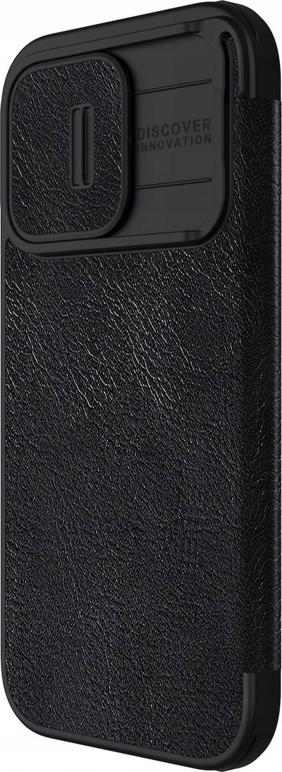 Këllëf libri Nillkin Qin Book Pro për iPhone 15 Pro, lëkurë PU, kapak kamere, i zi
