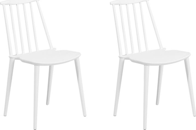 Set me 2 karrige ngrënieje Beliani Ventnor, material sintetik, të bardha