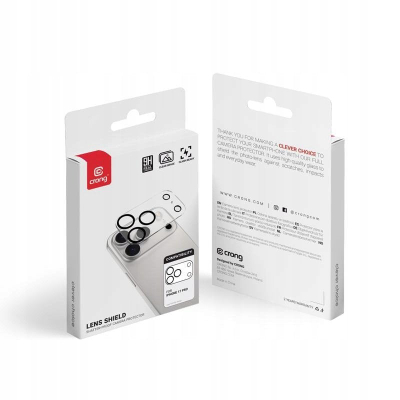 Mbrojtës kamere Crong Lens Protection për iPhone 17 Pro, xham 9H, transparent