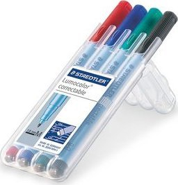 Set stilolapsa për projektor Staedtler Lumocolor correctable 305, M, 4 copë, shumëngjyrëshe