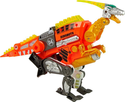 Lodër armë dinosauri Leantoys Dinobots Velociraptor, me fishekë shkumë, set me tabelë shënjestre, portokalli
