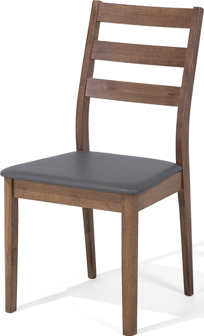Set karrigesh për ngrënie MODESTO Wood, 2 copë, dru gome, ulëse me lëkurë sintetike gri