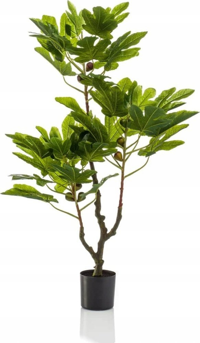 Bimë artificiale Emerald Fig Tree, 95 cm, me fruta, me vazo të zezë