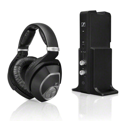 Безжични слушалки Sennheiser RS 195, систем со базна станица, реновирани, црни