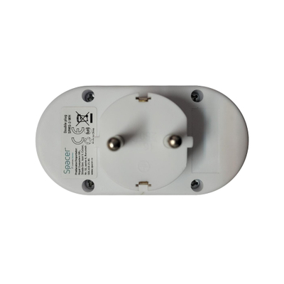 Zgjatues elektrik SPMS, 2 dalje Schuko, 16A 3500W, i bardhë