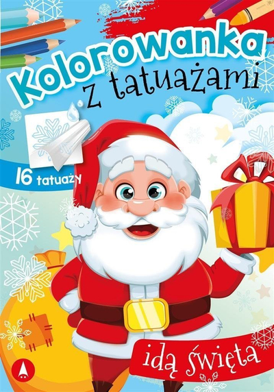 Libër ngjyrosjeje Adamada Coloring Book With Tattoos Christmas Is Coming, 16 tatuazhe, temë Krishtlindjesh, shumëngjyrësh