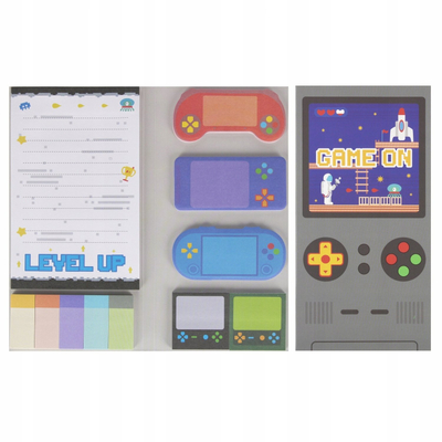 Set shënimesh Starpak Game Notes Set with Tabs, sticky notes, dizajn lojëra, shumëngjyrësh