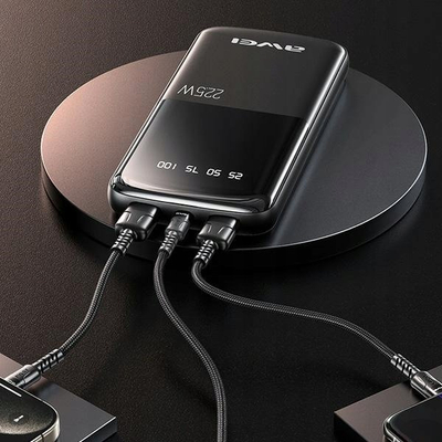 Power bank Awei P10K, 10000mAh, 22.5W, e zezë