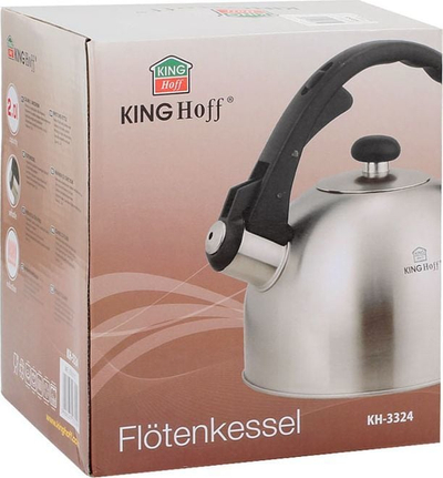 Çajnik KingHoff KH-3324, 1.5L, çelik inox, argjendtë