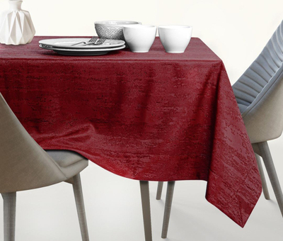Mbulesë tryeze AmeliaHome VESTA Cuff, 110x110 cm, që s’kapet kollaj me njolla, ngjyrë burgundy
