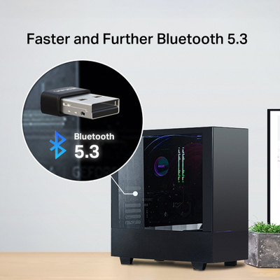 Bluetooth USB адаптер MA530 Nano, Bluetooth 5.3, за PC и лаптоп, црн