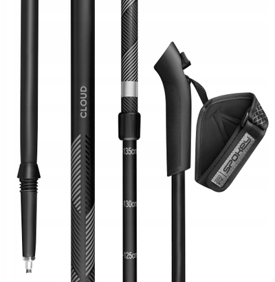 Shkopinj nordik Spokey Cloud SPK-944807, alumini, sistem Antishock, gri
