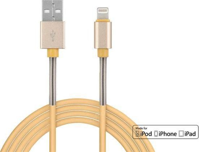 Kabllo karikimi AMiO 01432, USB në Lightning, 1 m, ngjyrë e artë