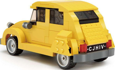 Set ndërtimi CaDa Citroen 2CV 1:24, 298 pjesë, makinë retro, i verdhë