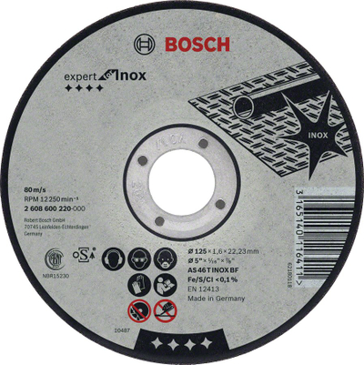 Disk prerës Bosch Inox, 115mm, 1.6mm, inox